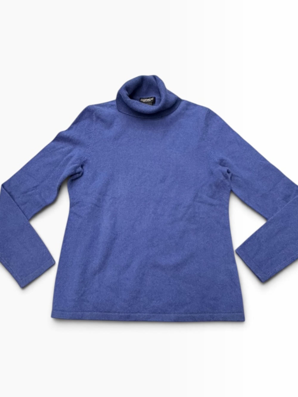 Lord & Taylor Blue Cashmere Turtleneck Sweater Size S Small Women's